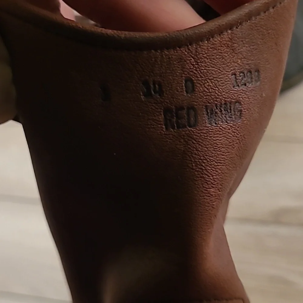 RED WING Pecos USA Brown Leather Steel Toe Oil Sz 14 D Mens Boots #1299 VTG 90s‎